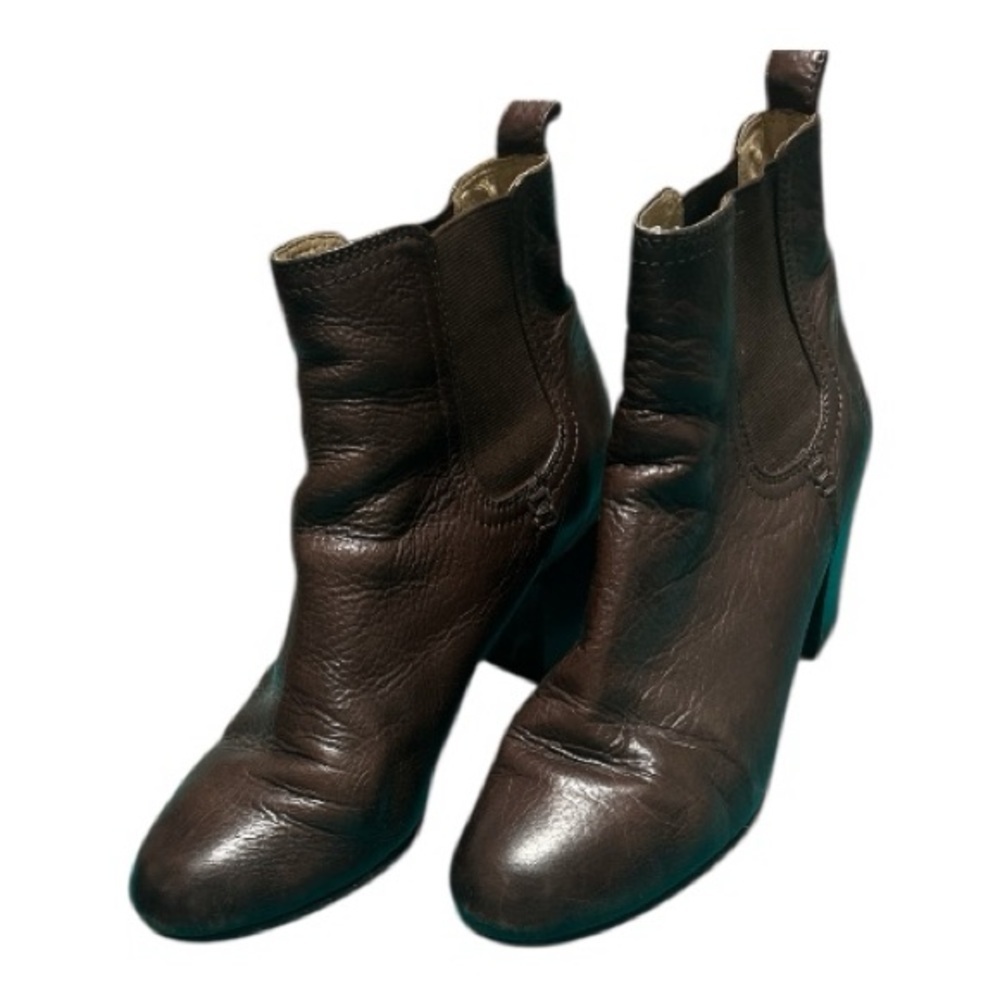 Frye Dark Brown Leather Ankle Booties - Picture 2 of 6